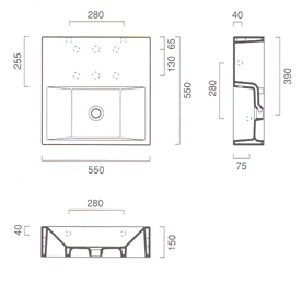 Catalano Verso 55 Bathroom Sinks