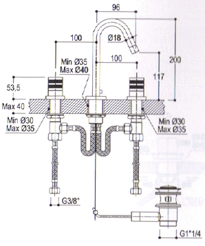 Ritmonio Diametrotrentacinque Bathroom Taps