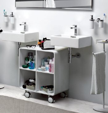 Lineabeta Bej Bathroom Cabinets