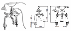 Bath&Bath Alden Traditional Freestanding Bathroom Taps
