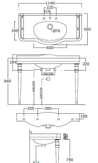 Bath&Bath Darlene Traditional Bathroom Sinks