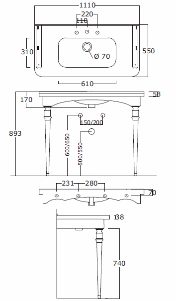 Bath&Bath Daphne Traditional Bathroom Sinks