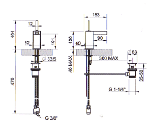 Gessi Rettangolo Cascata Bathroom Taps