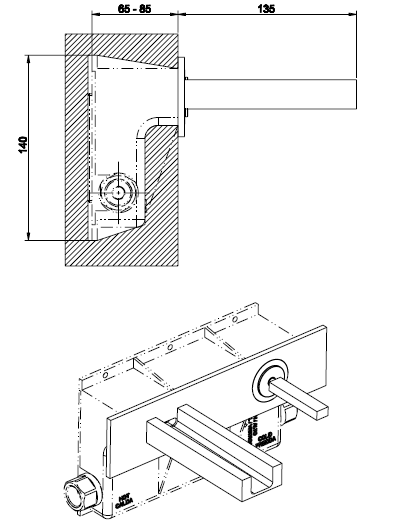 Gessi Rettangolo Cascata Bathroom Taps