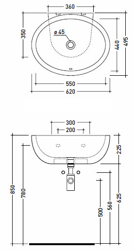 Flaminia Dip Bathroom Basins