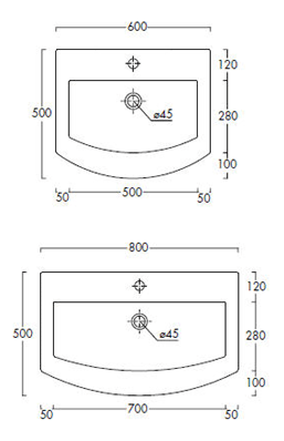 Ceramica Esedra Fly Bathroom Basins