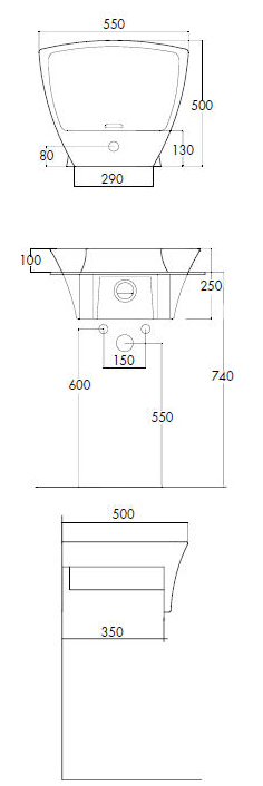 Ceramica Esedra Selinon Bathroom Sinks