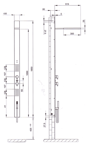 Fantini Acquazzurra Bathroom Shower Panels
