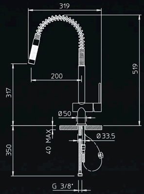 Gessi Oxygene Hi-Tech Kitchen Taps