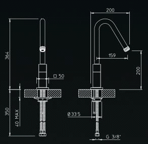 Gessi P.Quadro Kitchen Taps