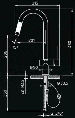 Gessi Oxygene Hi-Tech Kitchen Taps