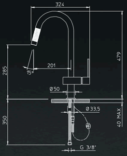 Gessi Quadro Hi-Tech Kitchen Taps