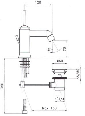 Guglielmi 27500 Solo Bathroom Taps