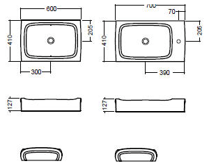 Hidra Hi-Line Bathroom Sinks