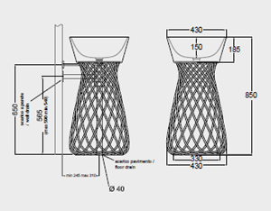Hidra Wire Freestanding Bathroom Sinks