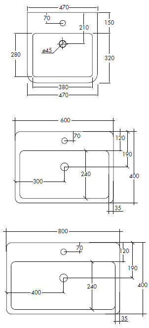 Ceramica Esedra Quadra Bathroom Basins