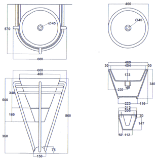Althea Ceramica Kono Freestanding Bathroom Sink