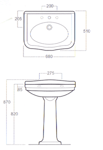 Simas Londra Traditional Bathroom Sinks