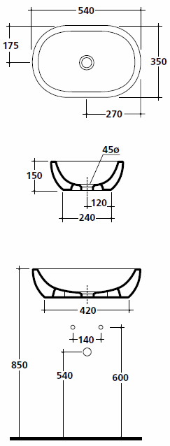 Galassia Midas Bathroom Sinks