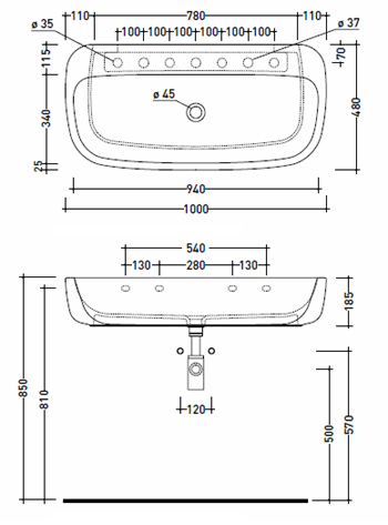 Flaminia Mono Countertop Basins