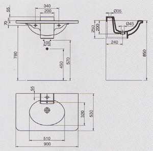 Ceramica Dolomite Piano Bathroom Basins