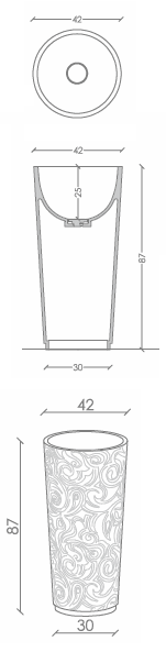 Regia Wallpaper Freestanding Bathroom Sinks