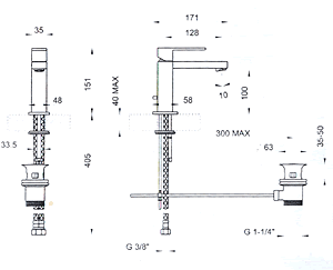 Gessi Rettangolo 20001 Bathroom Taps