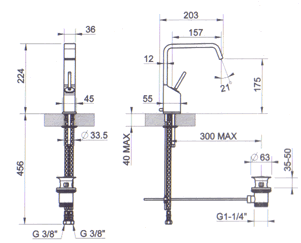 Gessi Rettangolo XL Bathroom Taps