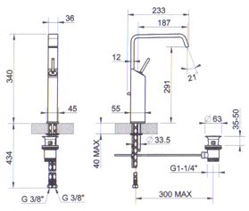 Gessi Rettangolo XL Bathroom Taps