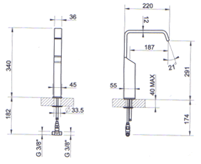Gessi Rettangolo XL Bathroom Taps