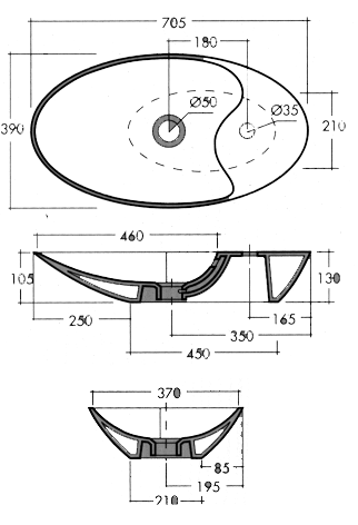 Scarabeo Shape Bathroom Basins 