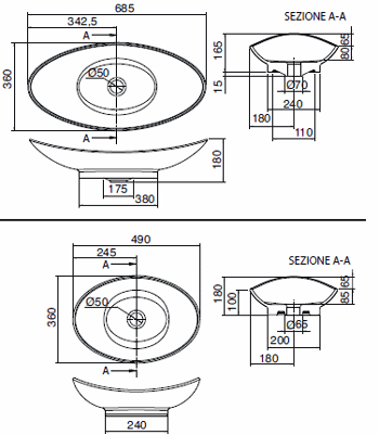 Scarabeo Zefiro Bathroom Sinks