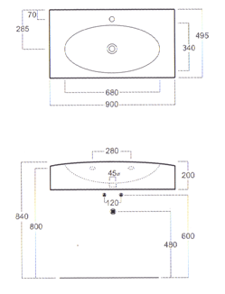 Simas Duemilasette Bathroom Basins