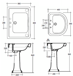 Vitruvit Albano Traditional Bathroom Sinks