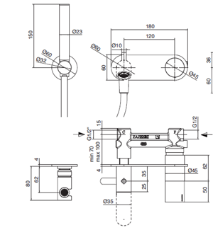 Zazzeri Pop Bathroom Shower Taps